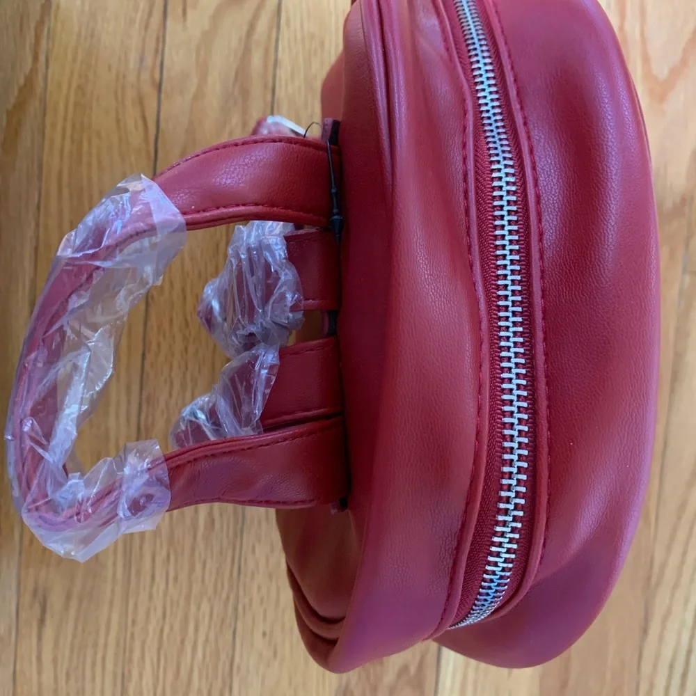 Badgley Mischka Vegan Leather Red Mini Studded Backpack NWT. - Picture 6 of 16